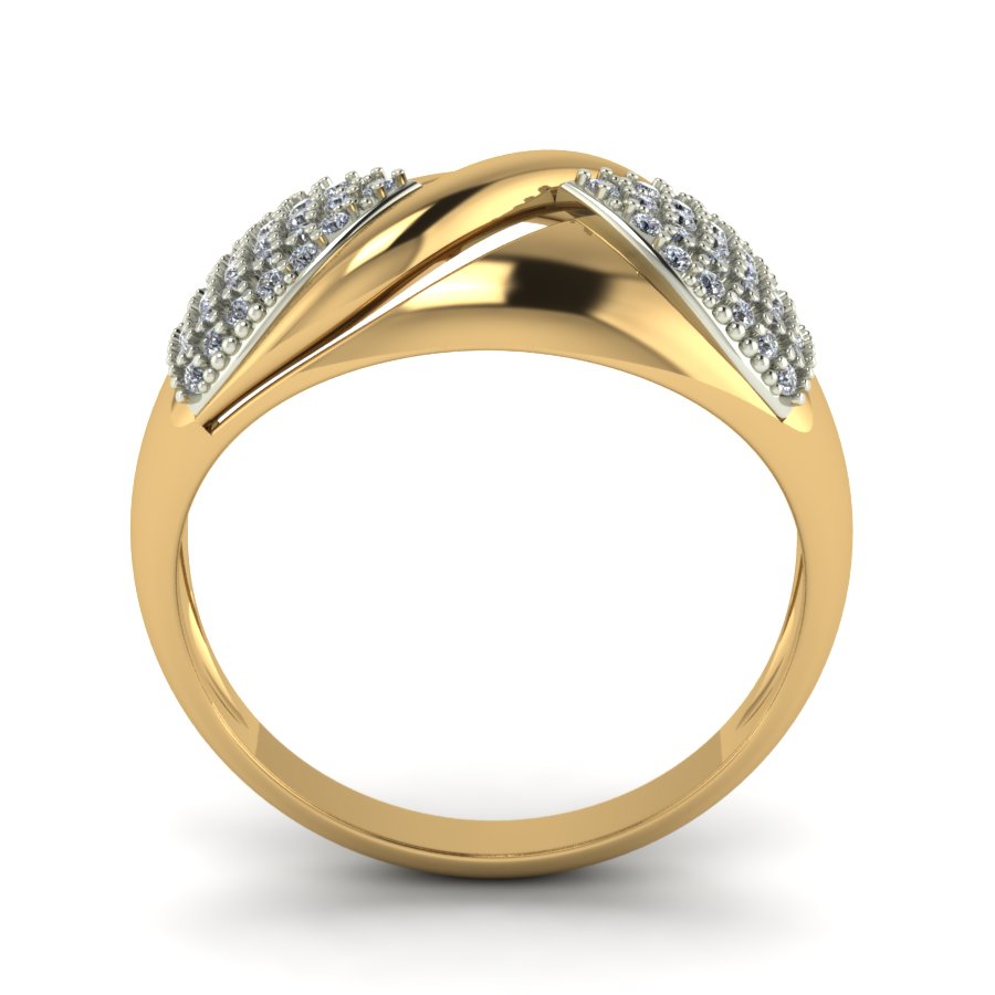 Перстень из красного+белого золота  с цирконием (модель 02-1444.0.4401) - 4