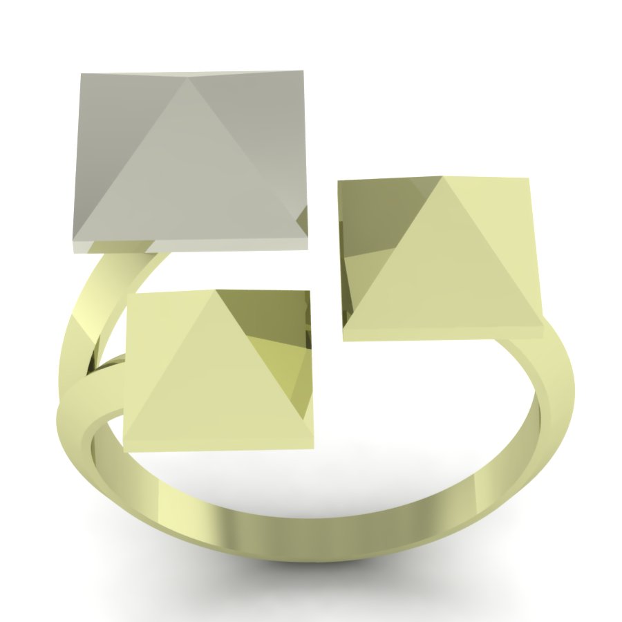 Перстень из лимонного+белого золота  (модель 02-1385.0.5000) - 3