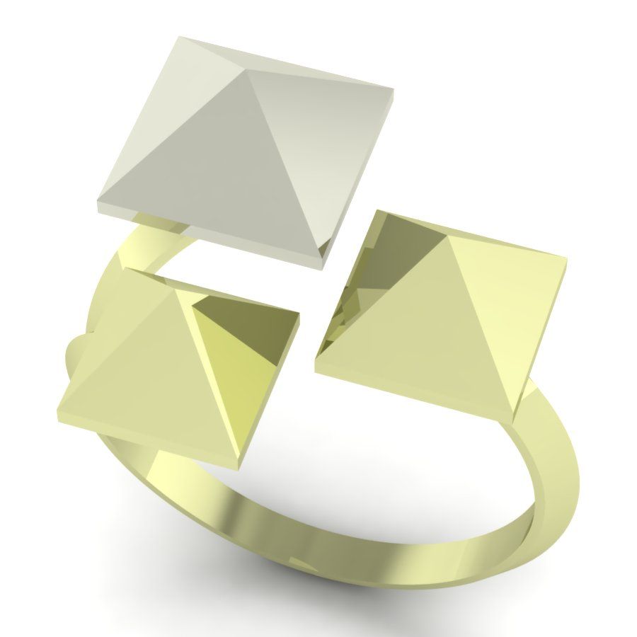 Перстень из лимонного+белого золота  (модель 02-1385.0.5000)