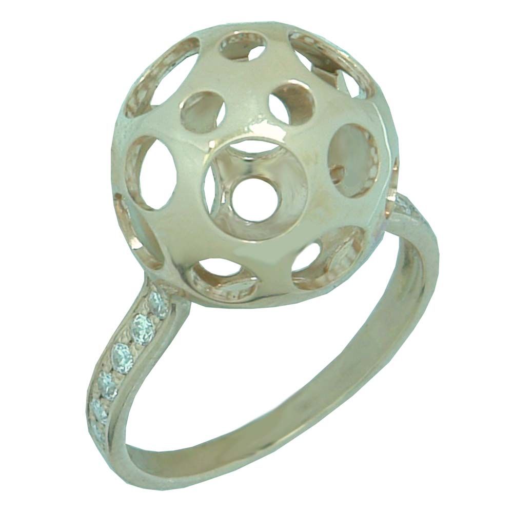 Перстень из лимонного золота  с цирконием (модель 02-0747.2.3401)