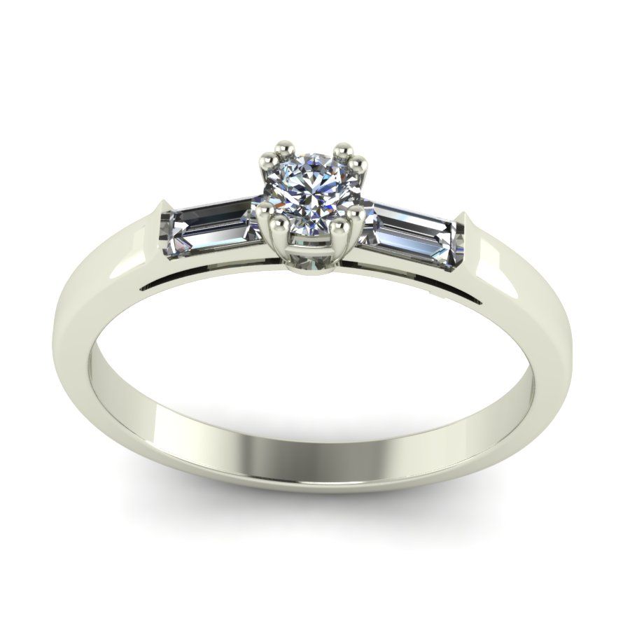Перстень из белого золота  с бриллиантом (модель 02-1528.0.2110)