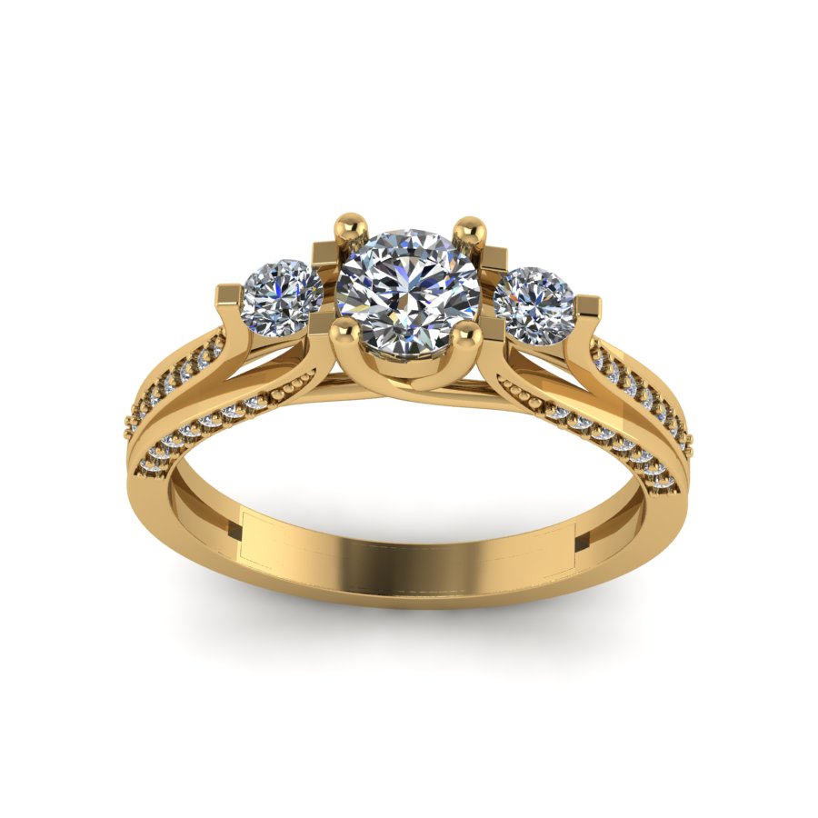 Перстень из красного золота  с цирконием (модель 02-1946.0.1401) - 2