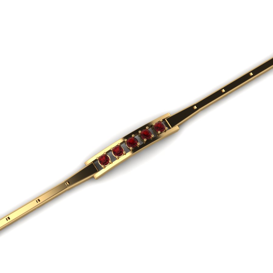 Браслет из красного золота  с гранатом (модель 06-1422.0.1210) - 2