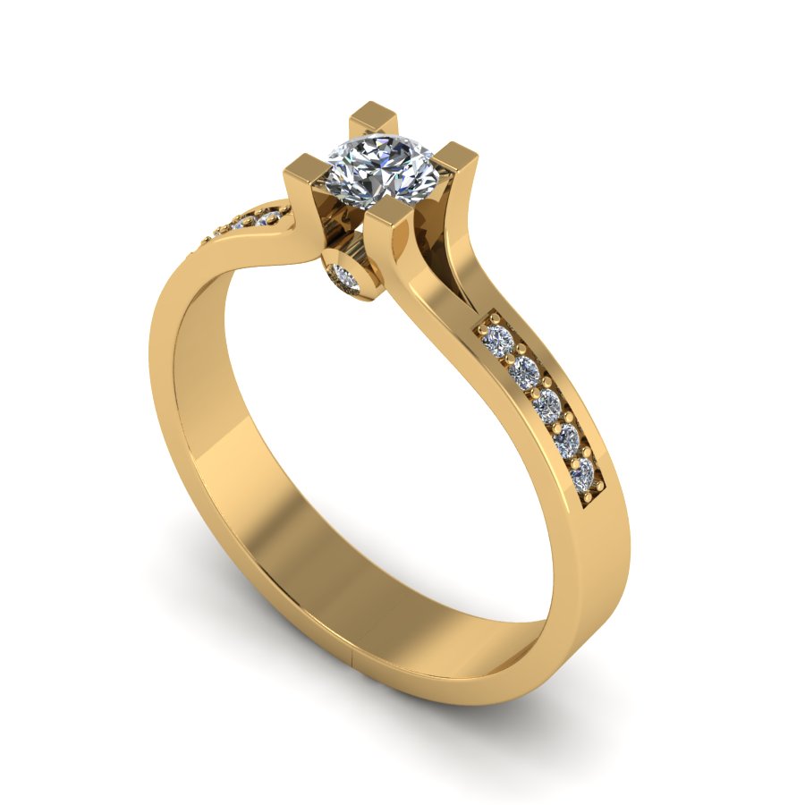 Перстень из красного золота  с цирконием (модель 02-1524.0.1401) - 5