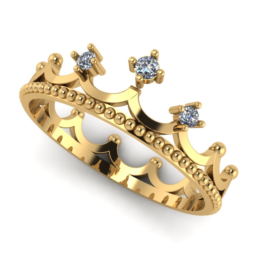 Перстень из красного золота  с цирконием (модель 02-1244.0.1401) - 1