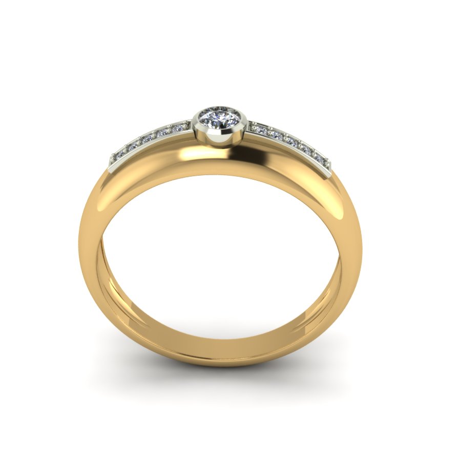 Перстень из красного+белого золота  с цирконием (модель 02-1517.0.4401) - 4