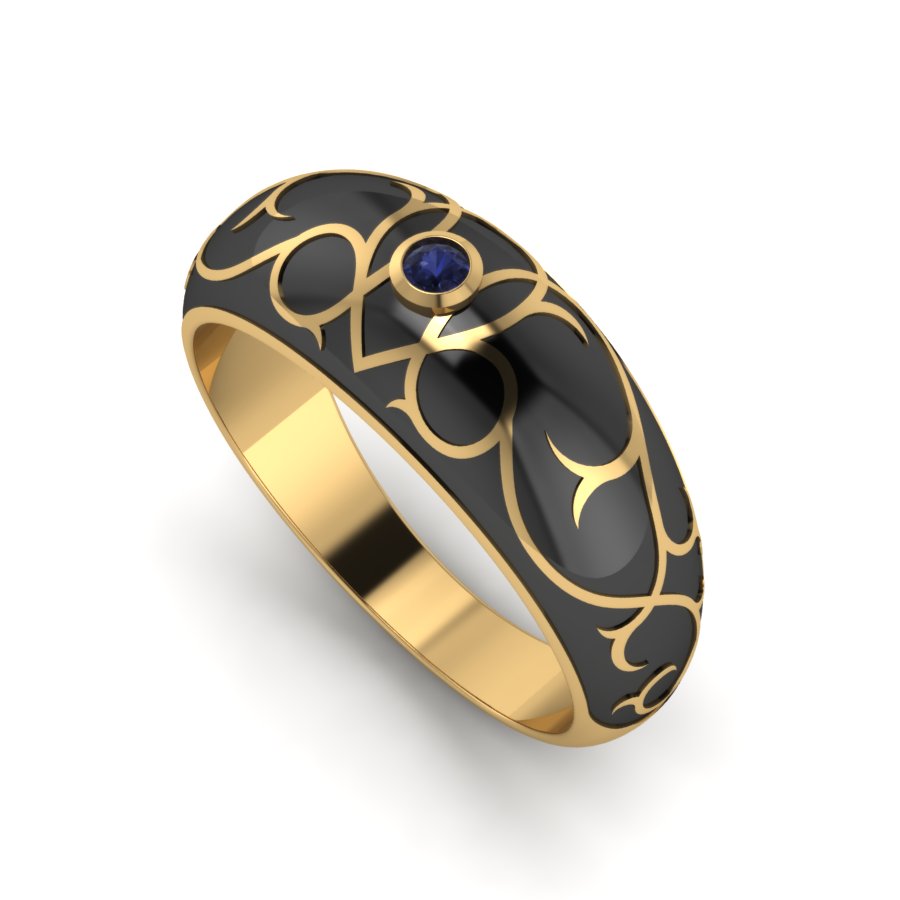 Перстень из красного золота  с сапфиром (модель 02-1542.0.1120) - 4