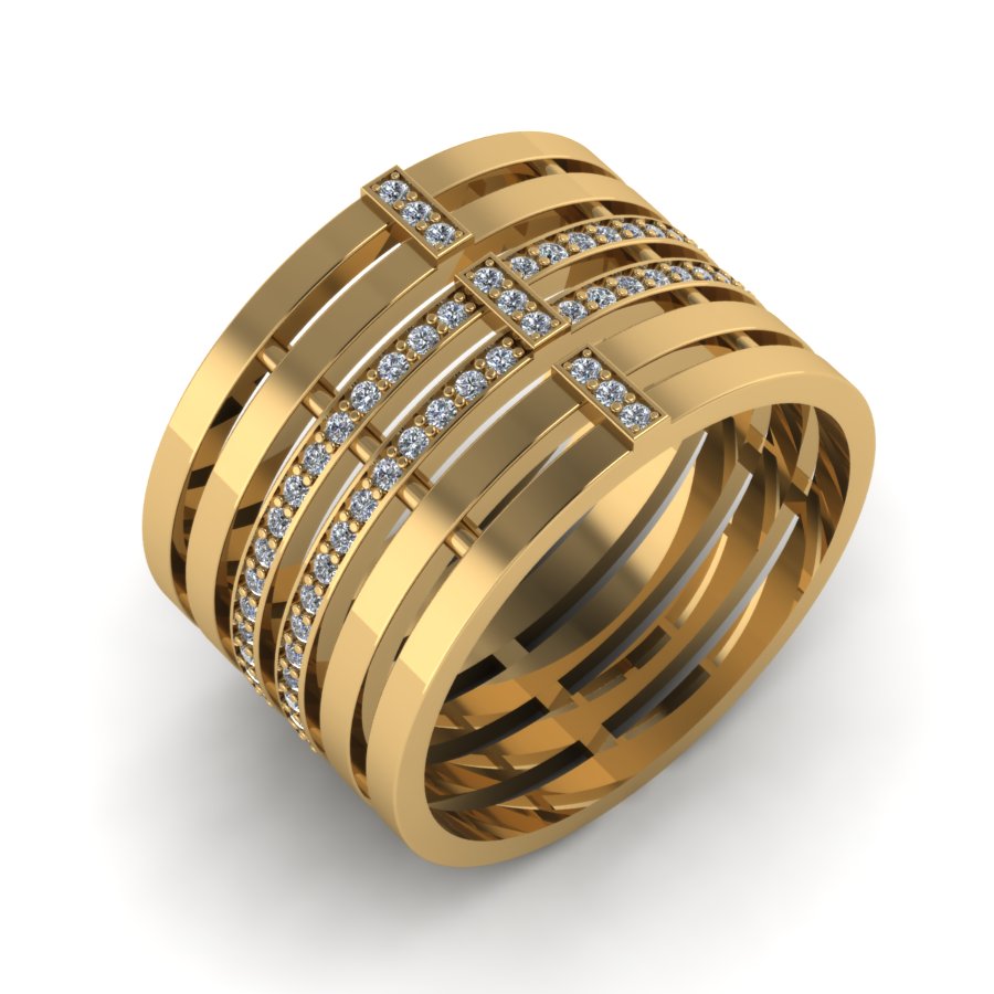 Перстень из красного золота  с цирконием (модель 02-1534.0.1401) - 5