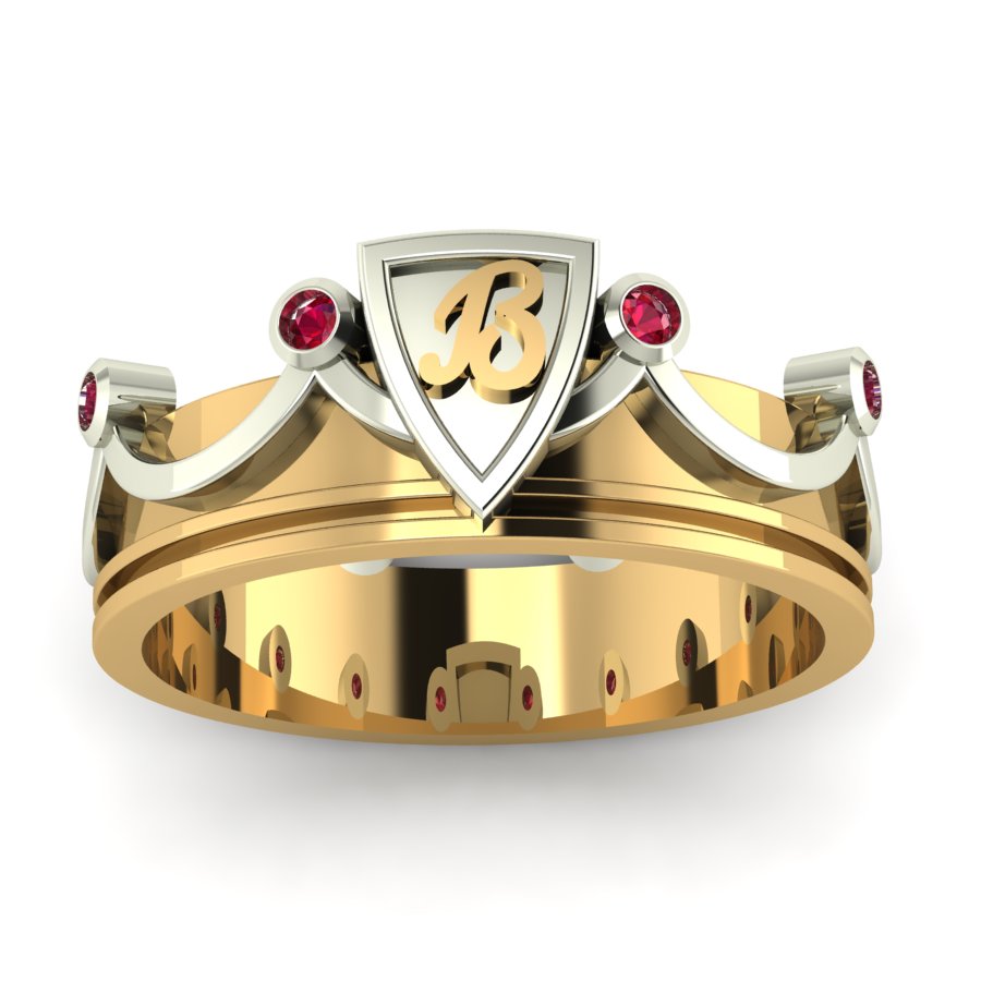 Перстень из красного+белого золота  с рубином (модель 02-1437.0.4140) - 1