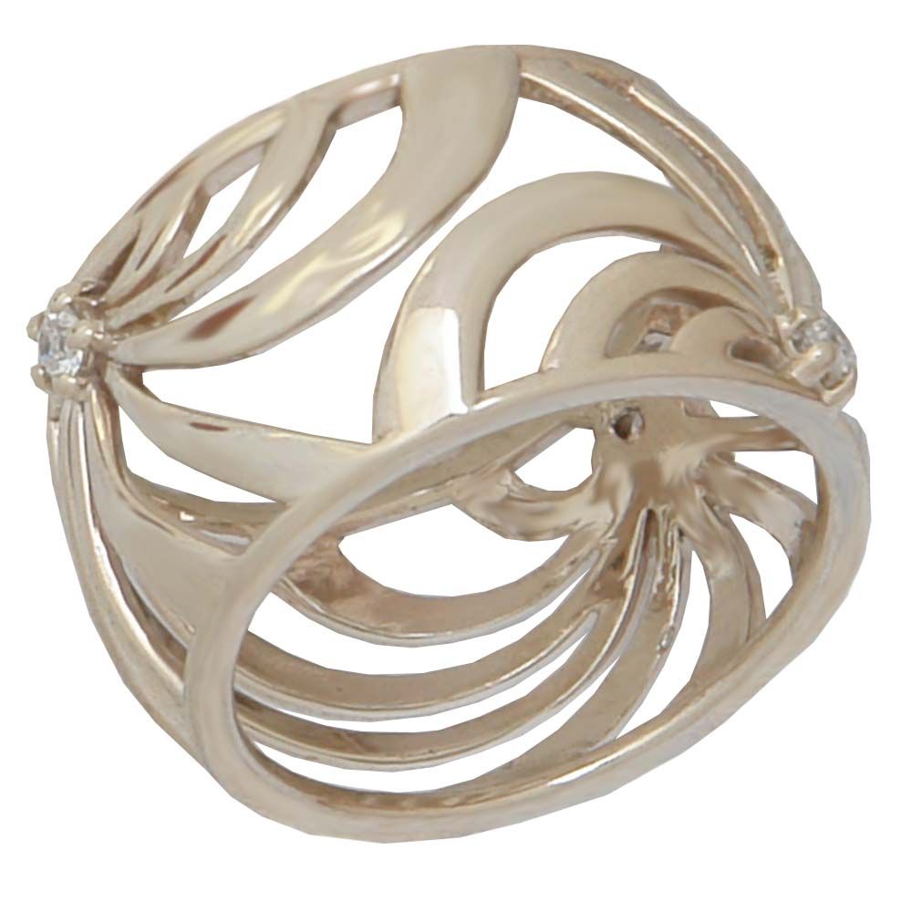 Перстень из красного золота  с цирконием (модель 02-0875.0.1401)