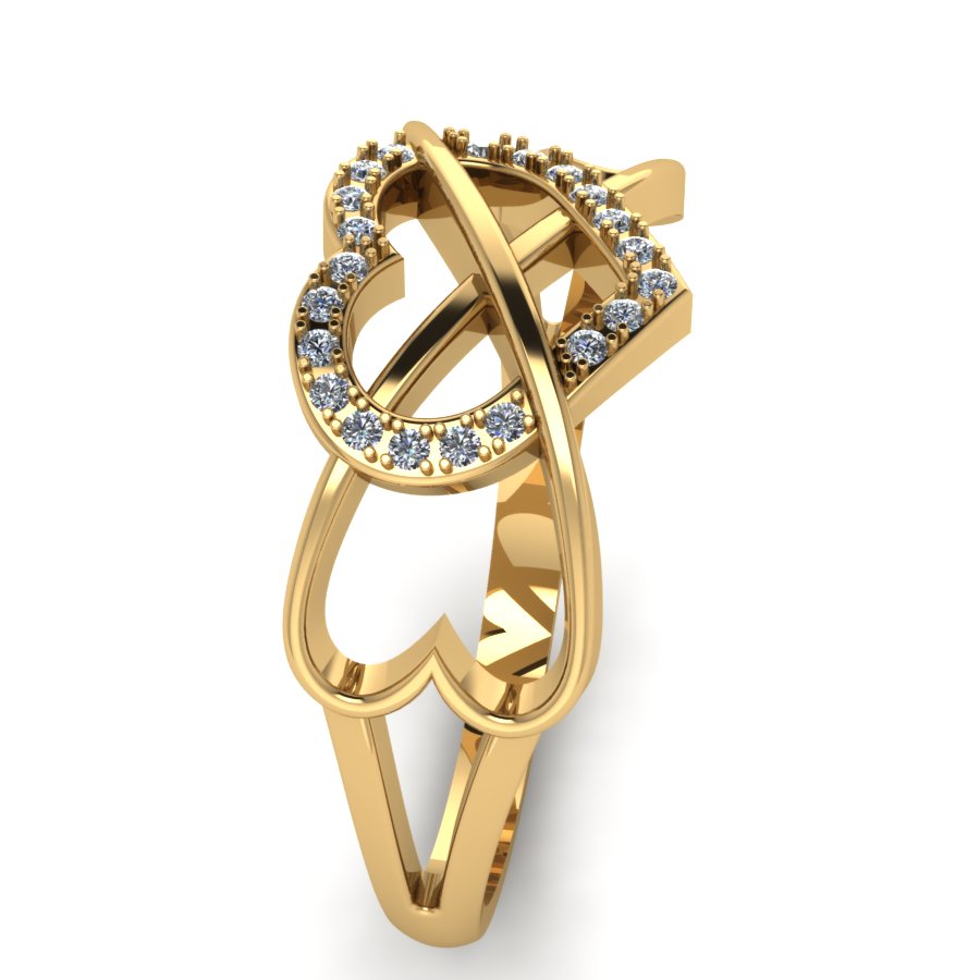 Перстень из красного золота  с цирконием (модель 02-1856.0.1401) - 6