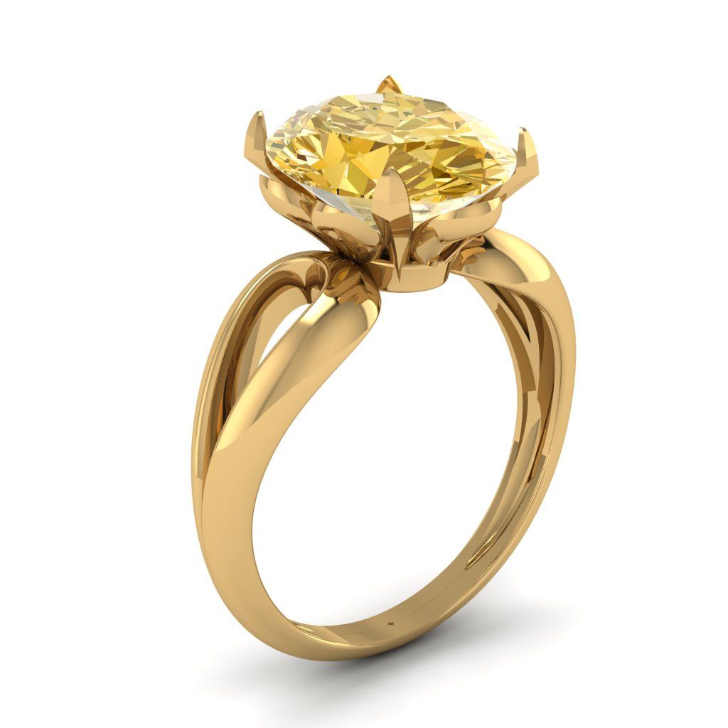 Перстень из красного золота  с кварцем зеленым (модель 02-2717.0.1256)