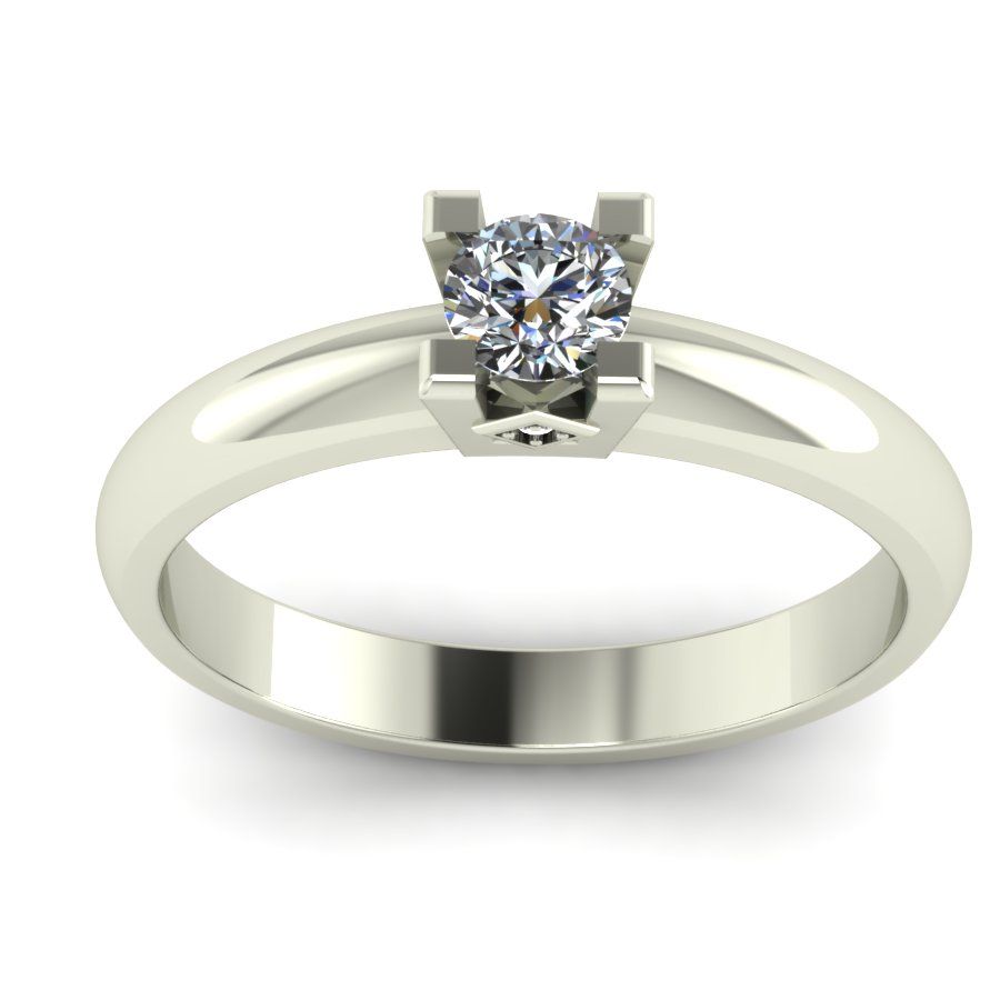 Перстень из белого золота  с бриллиантом (модель 02-1546.0.2110) - 1