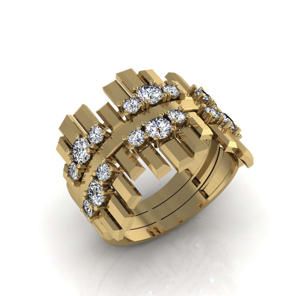 Перстень из белого золота  с цирконием (модель 02-2294.0.2401)