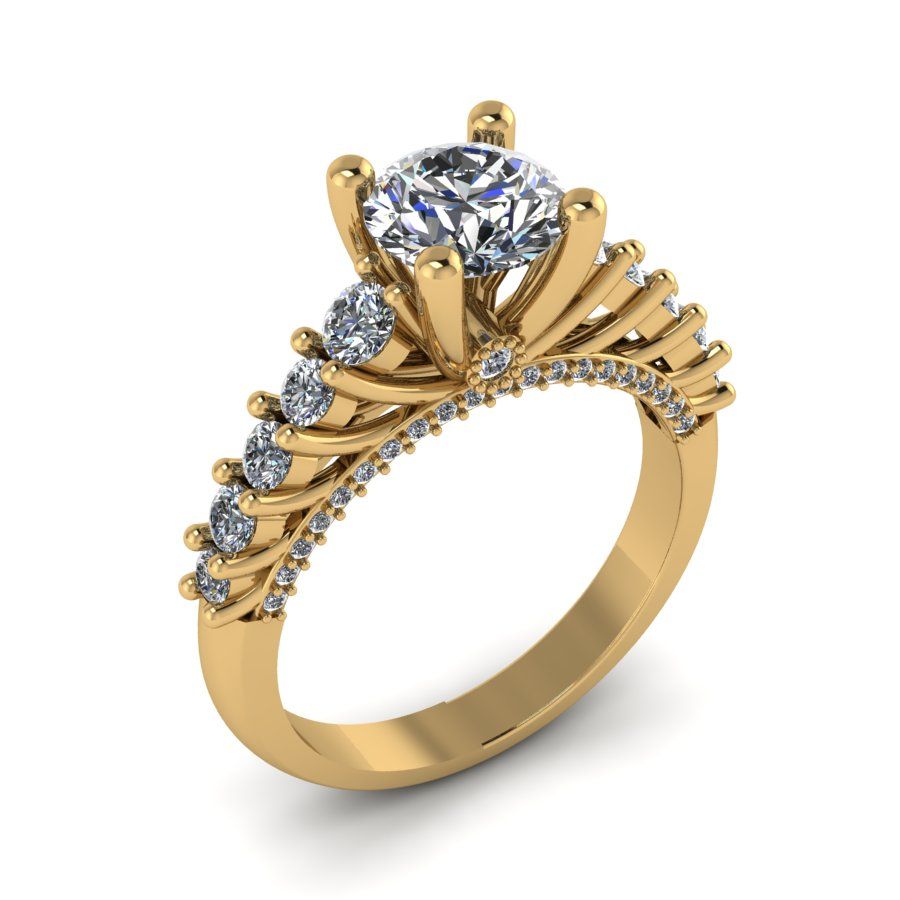 Перстень из красного золота  с цирконием (модель 02-1508.0.1401)