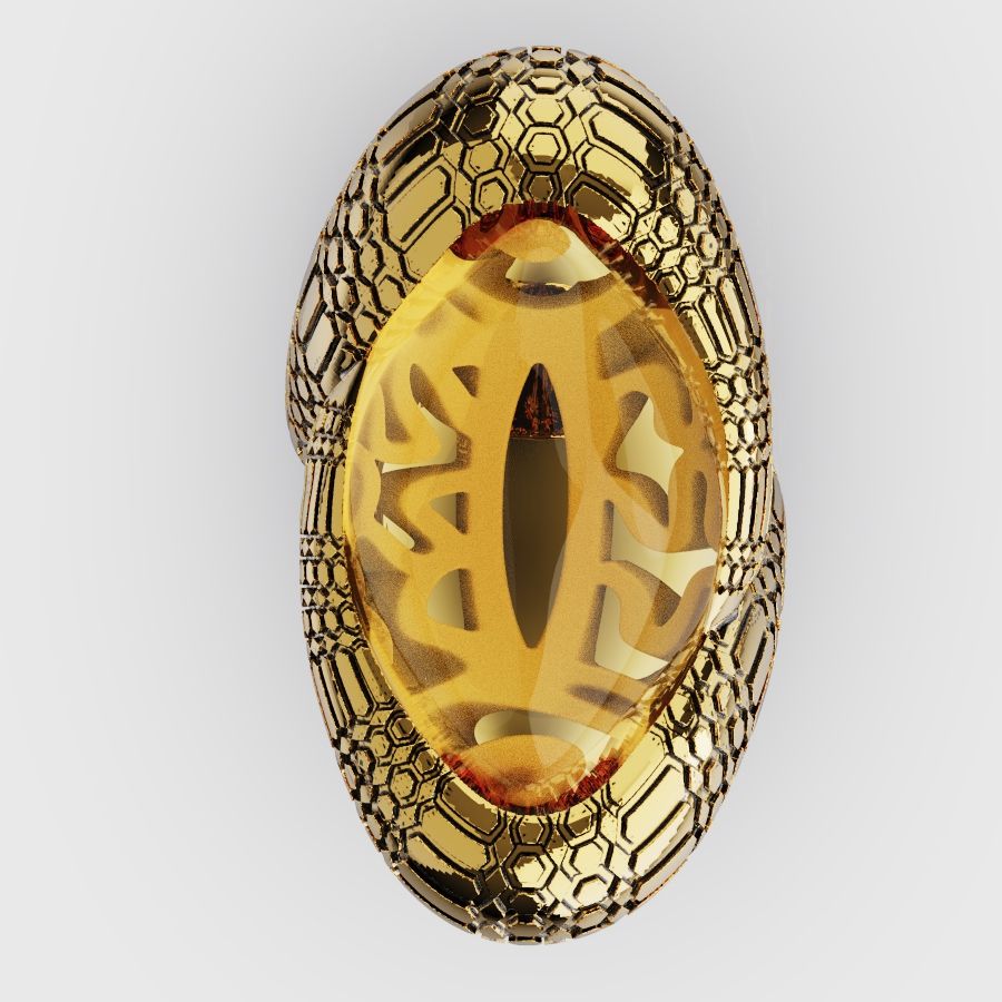 Перстень из лимонного золота  с цитрином (модель 02-1986.0.3270)