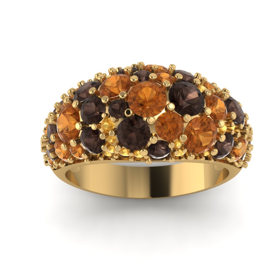 Перстень из красного золота  с дымчатым кварцем (модель 02-1241.0.1250) - 2