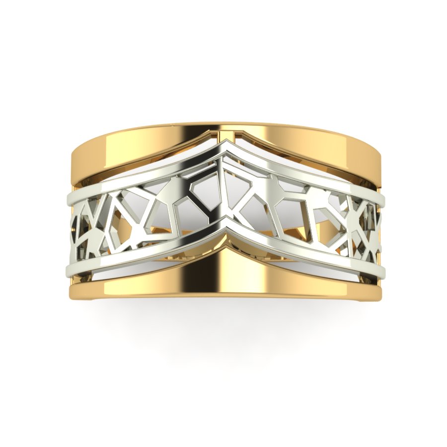 Перстень из красного+белого золота  (модель 02-1554.0.4000) - 2