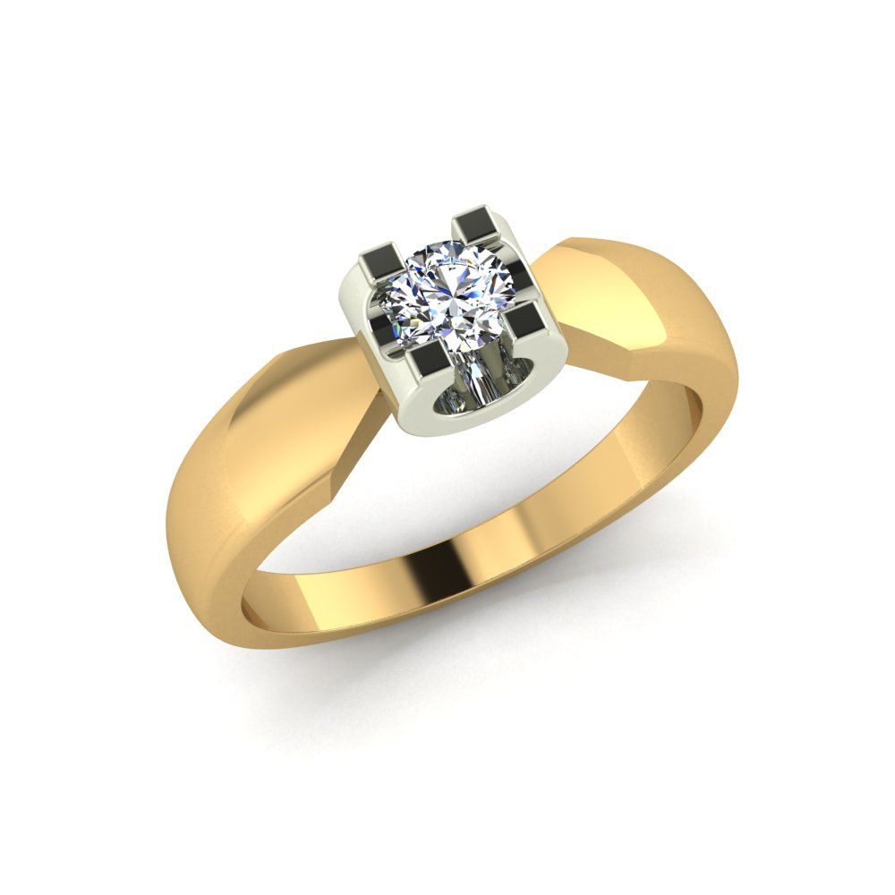Перстень из белого золота  с бриллиантом (модель 02-2221.0.2110)