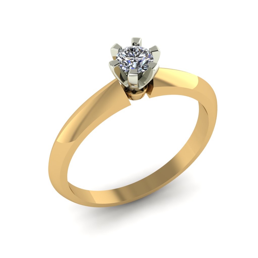 Перстень из красного+белого золота  с сапфиром (модель 02-2647.4.4120)