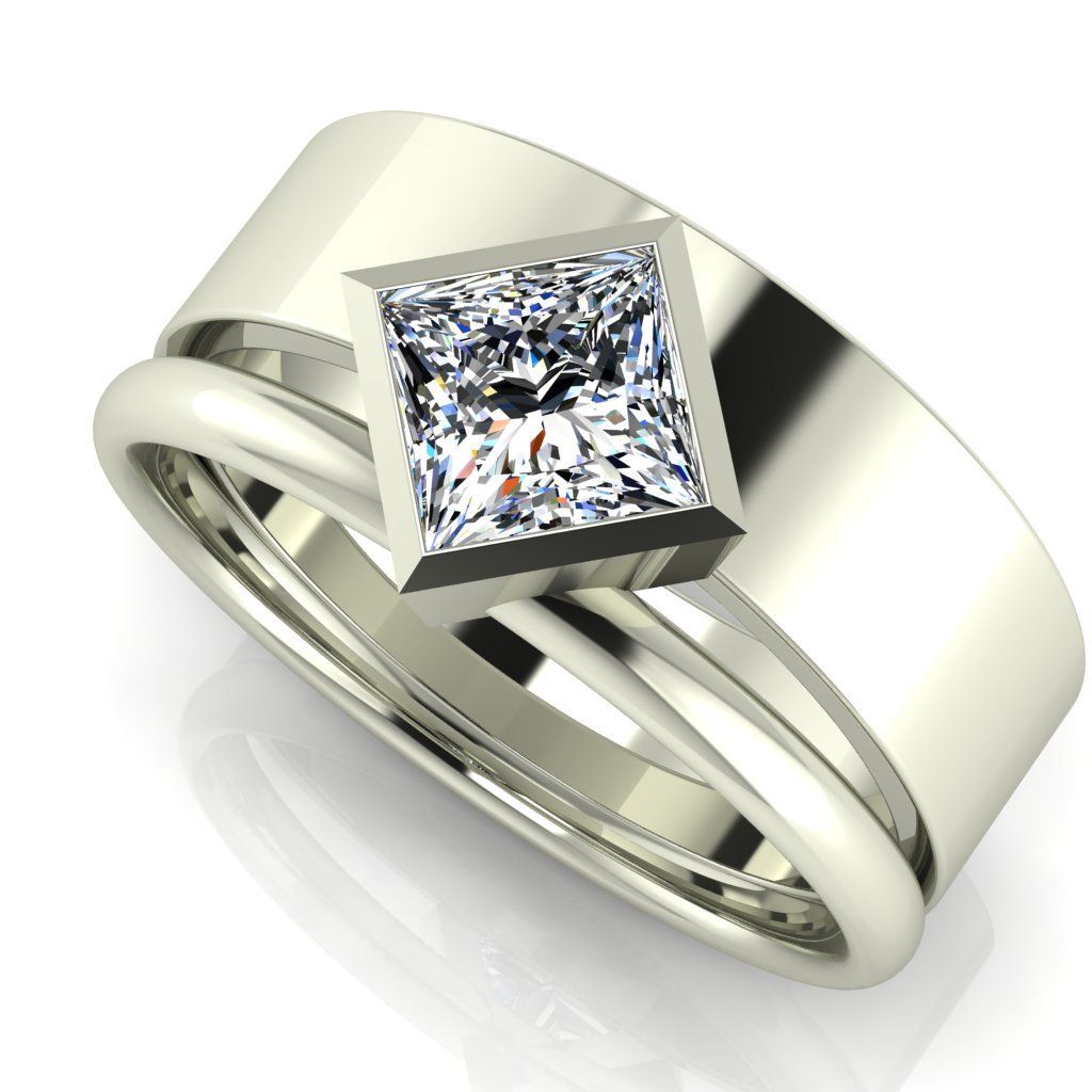 Перстень из белого золота  с сапфиром (модель 02-2455.0.2120)