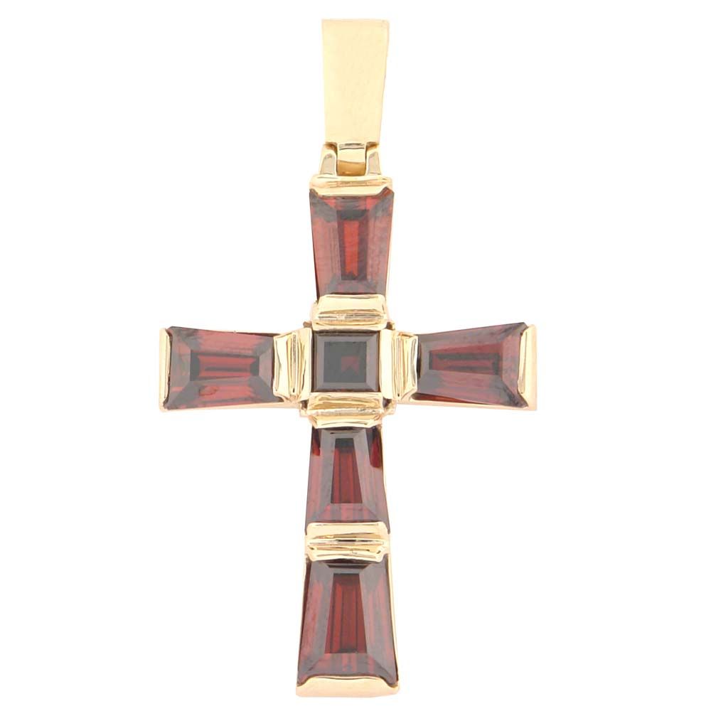 Крестики из красного золота  с фианитом (модель 07-0068.0.1429)