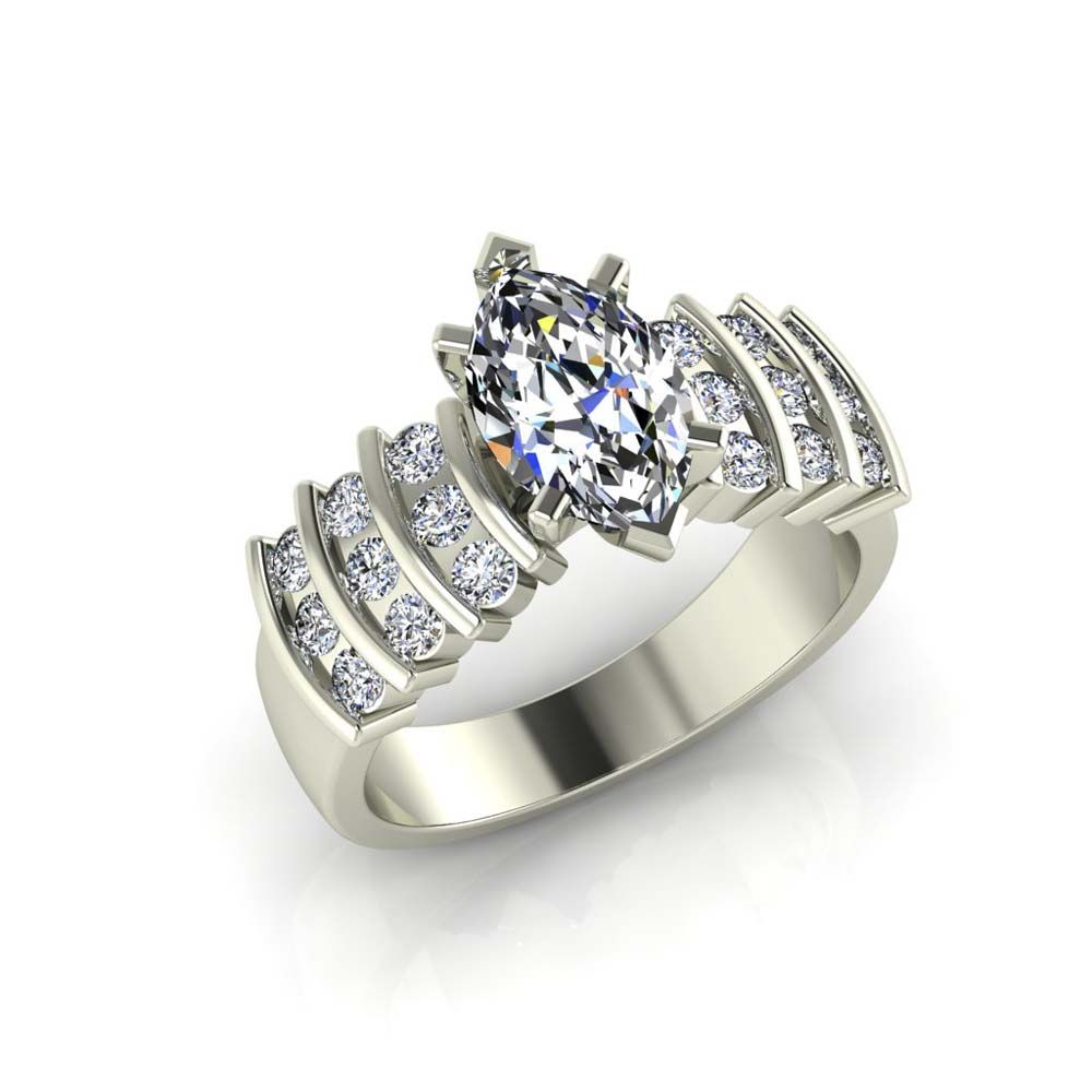 Перстень из белого золота  с бриллиантом (модель 02-2360.0.8110)