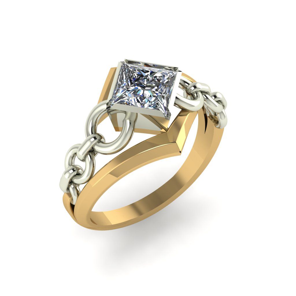 Перстень из белого золота  с кварцем зеленым (модель 02-2556.0.2256)