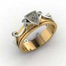 Перстень из красного+белого золота  (модель 02-1437.1.4000)