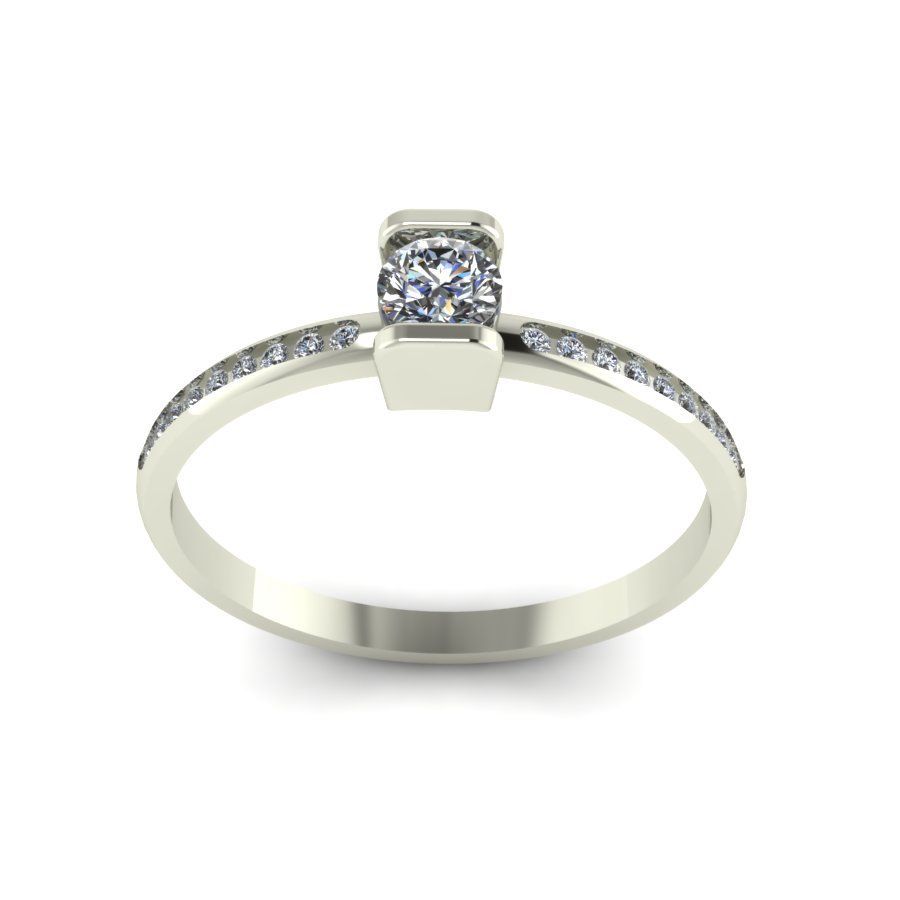 Перстень из белого золота  с бриллиантом (модель 02-1338.0.2110) - 1