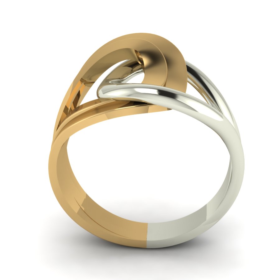 Перстень из красного+белого золота  (модель 02-1308.0.4000) - 2
