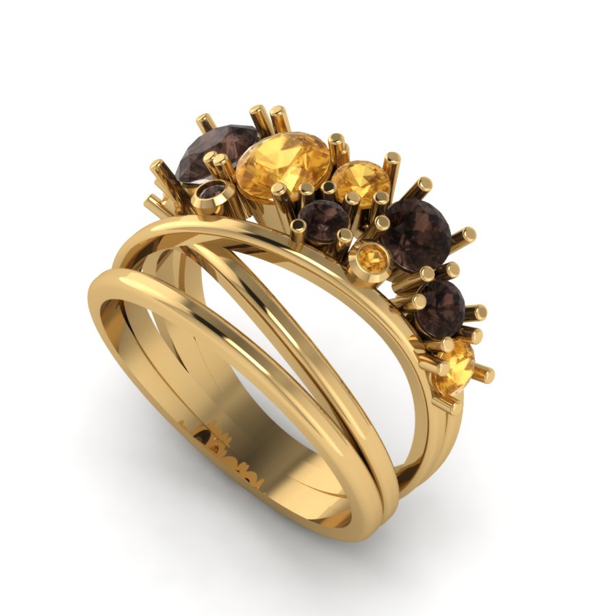Перстень из красного золота  с цитрином (модель 02-1423.0.1270) - 4