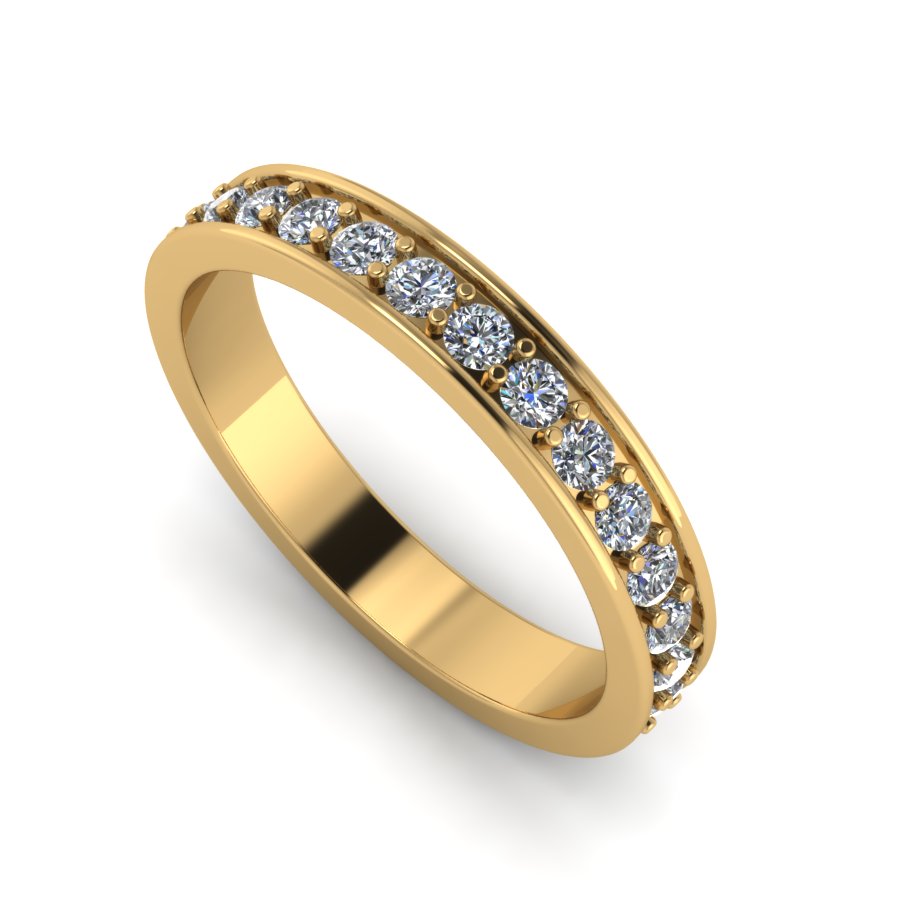 Обручальное кольцо из красного золота  с цирконием (модель 04-0143.0.1401) - 4