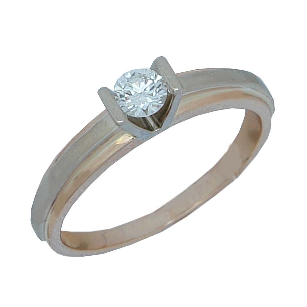 Перстень из белого золота  с бриллиантом (модель 02-0550.0.2110)