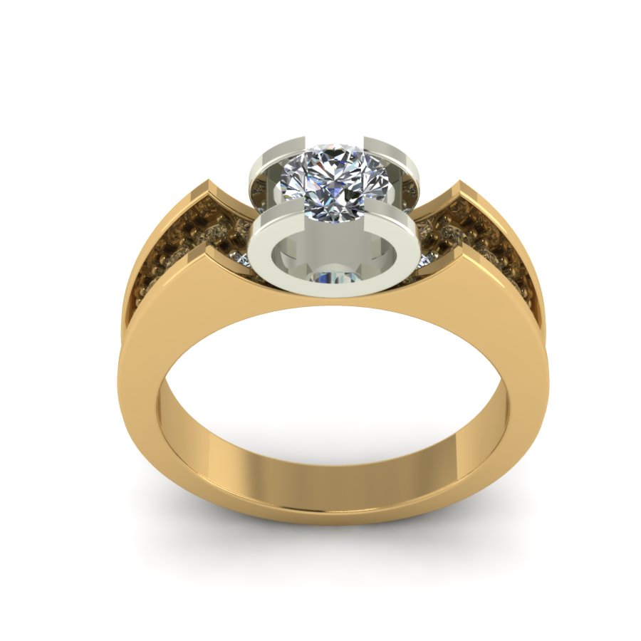 Перстень из красного+белого золота  с цирконием (модель 02-1570.0.4401) - 6