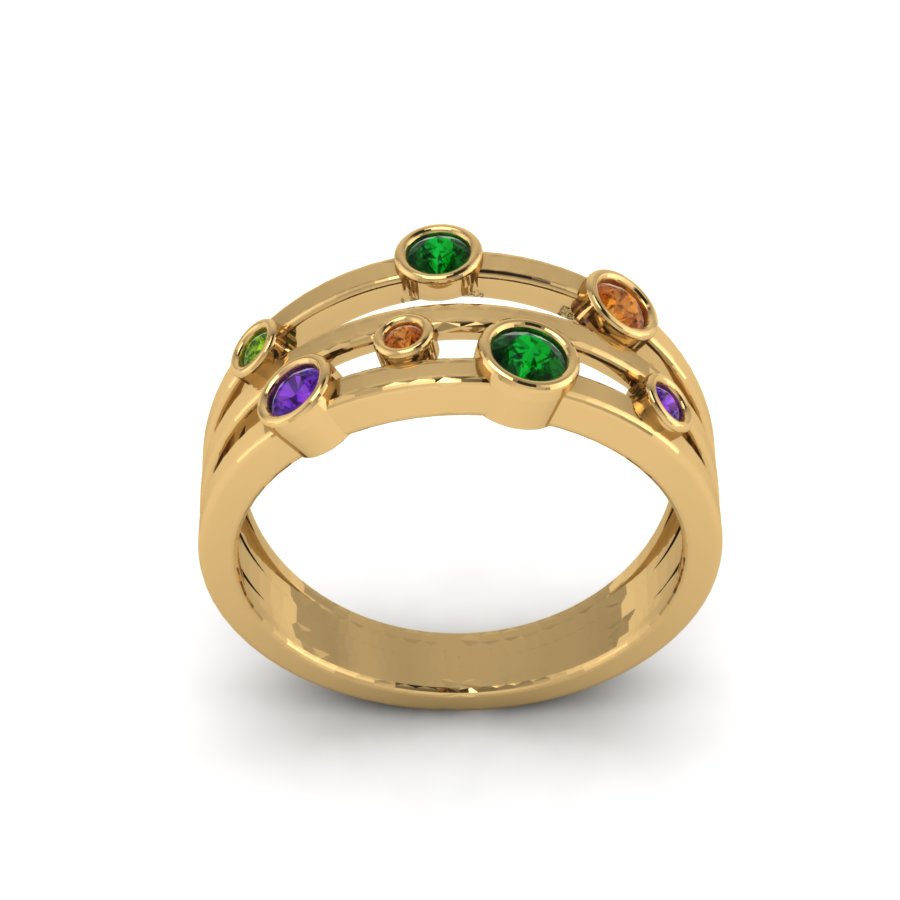 Перстень из красного золота  с топазом зеленым (модель 02-1539.0.1225) - 4