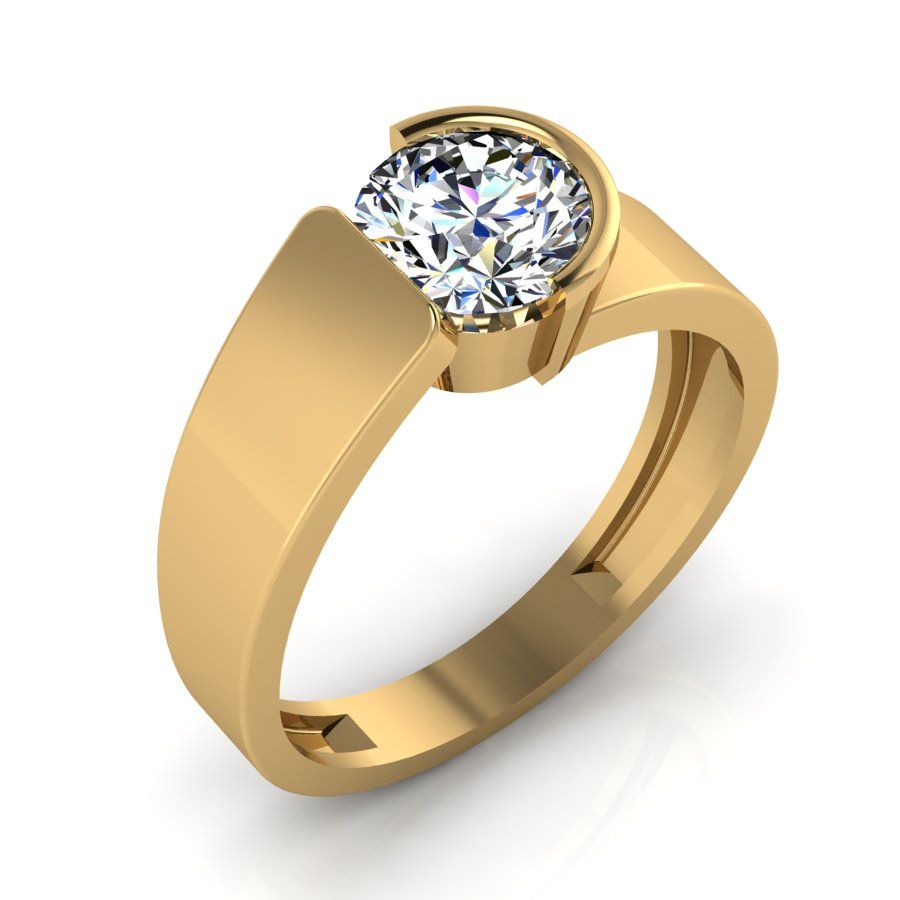 Перстень из красного золота  с цирконием (модель 02-2238.0.1401)