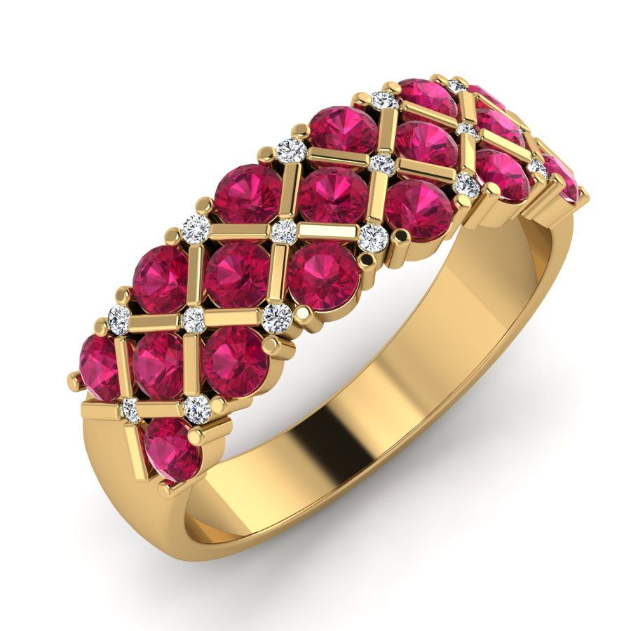 Перстень из красного золота  с рубином (модель 02-2119.0.1141)