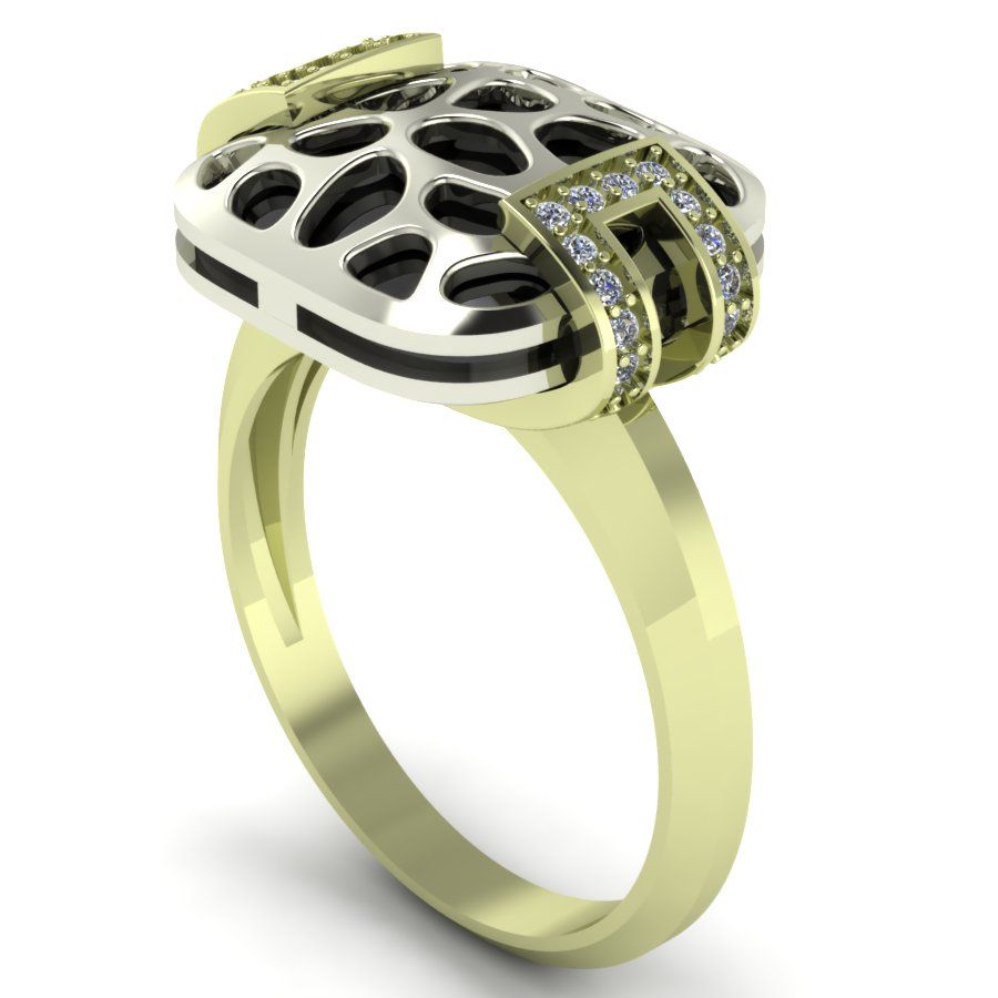 Перстень из белого золота  с цирконием (модель 02-1306.0.2401)