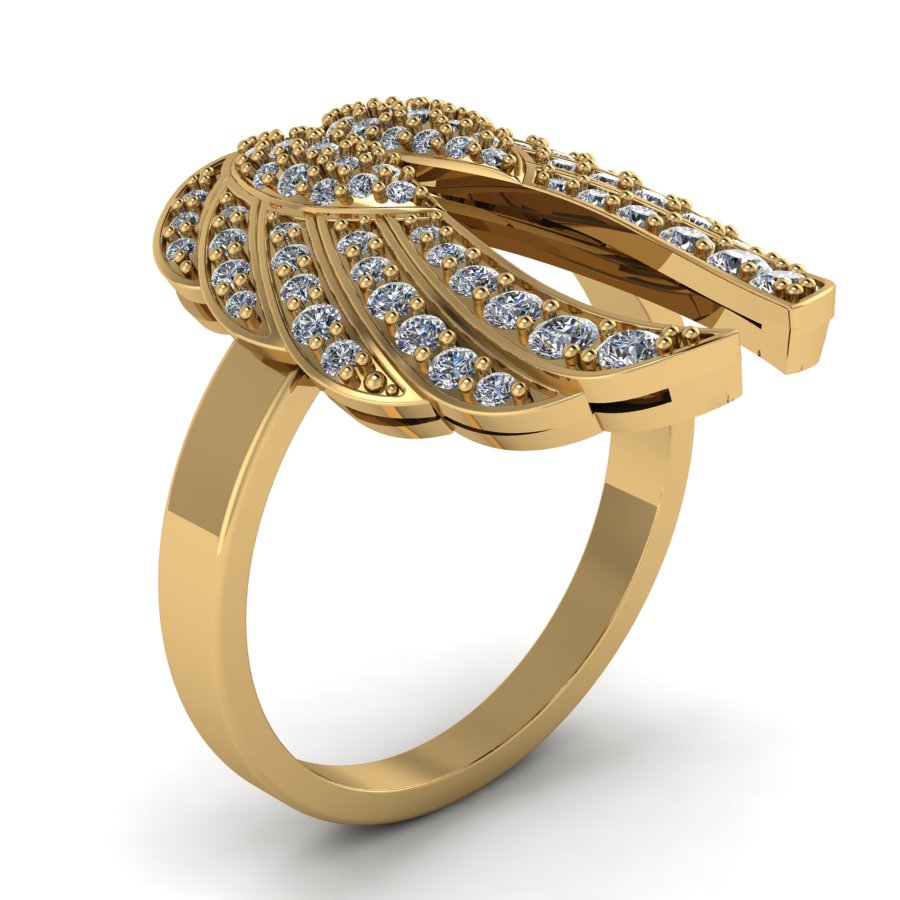 Перстень из красного золота  с цирконием (модель 02-1745.0.1401) - 1