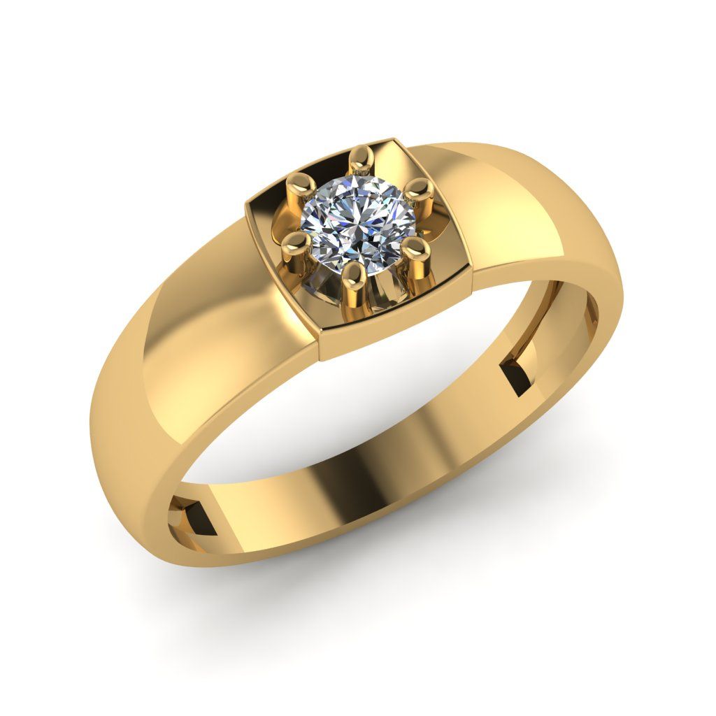 Перстень из красного золота  с цирконием (модель 02-2735.0.1401)