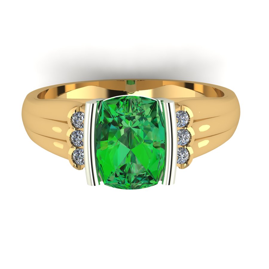 Перстень из красного+белого золота  с топазом зеленым (модель 02-1251.0.4225) - 5