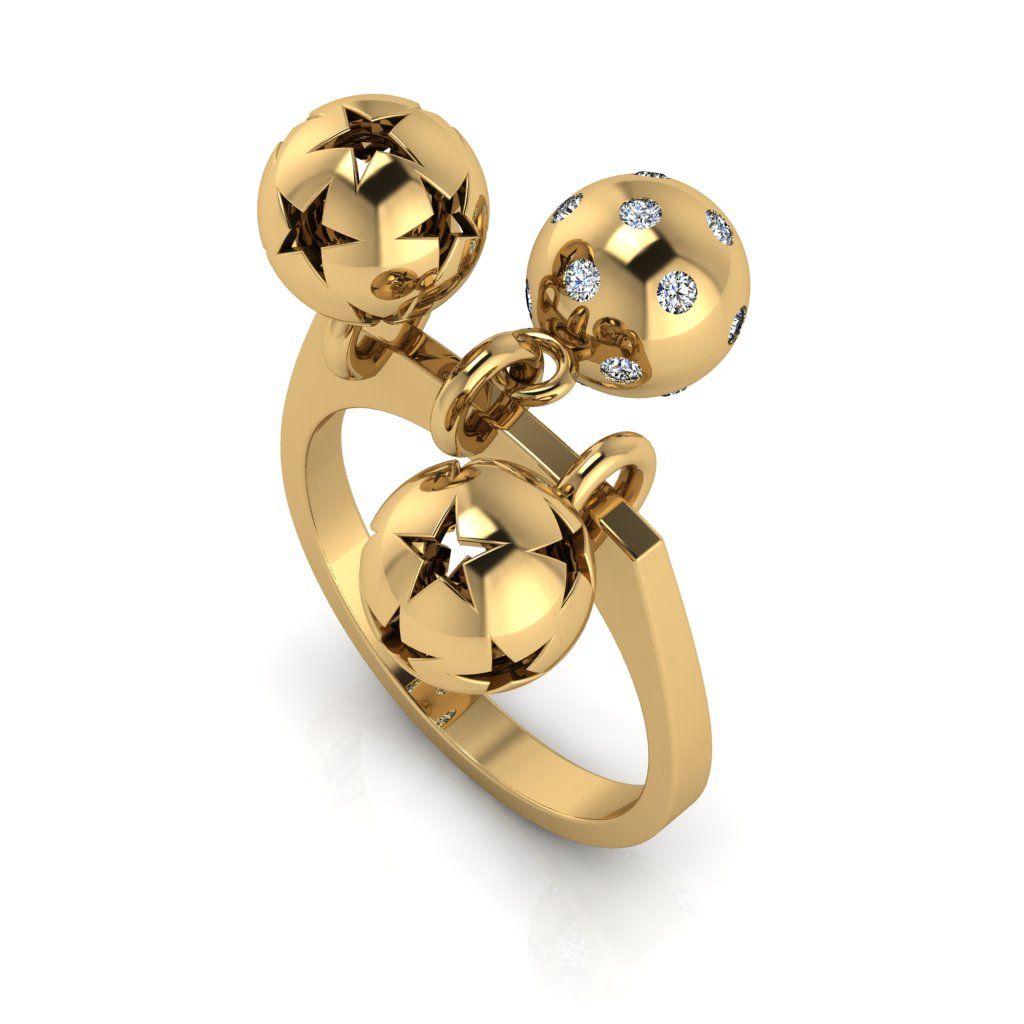Перстень из красного золота  с цирконием (модель 02-2357.0.1401)