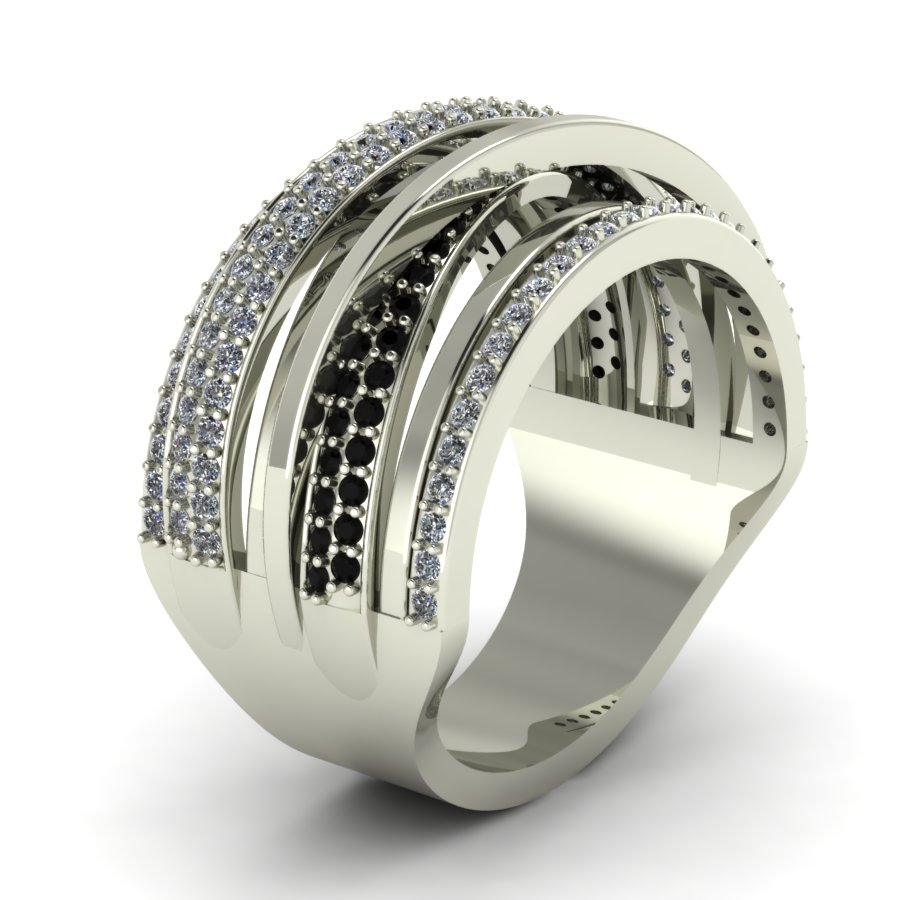 Перстень из белого золота  с цирконием (модель 02-1284.0.2402) - 2