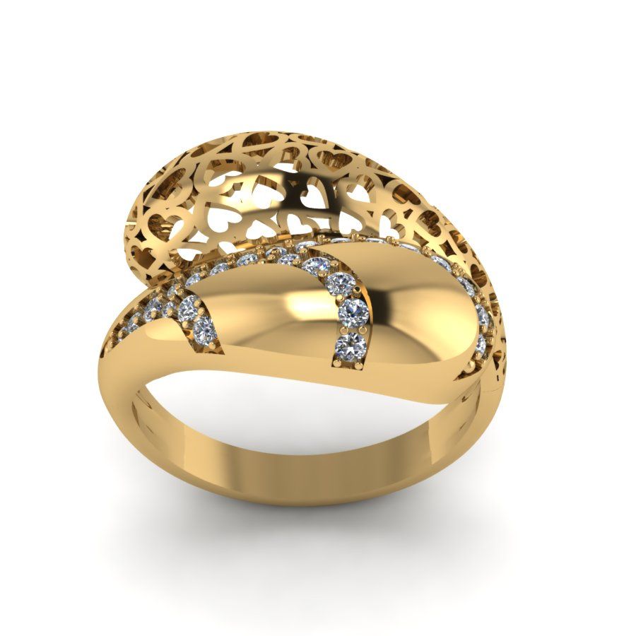 Перстень из красного золота  с цирконием (модель 02-1149.0.1401)