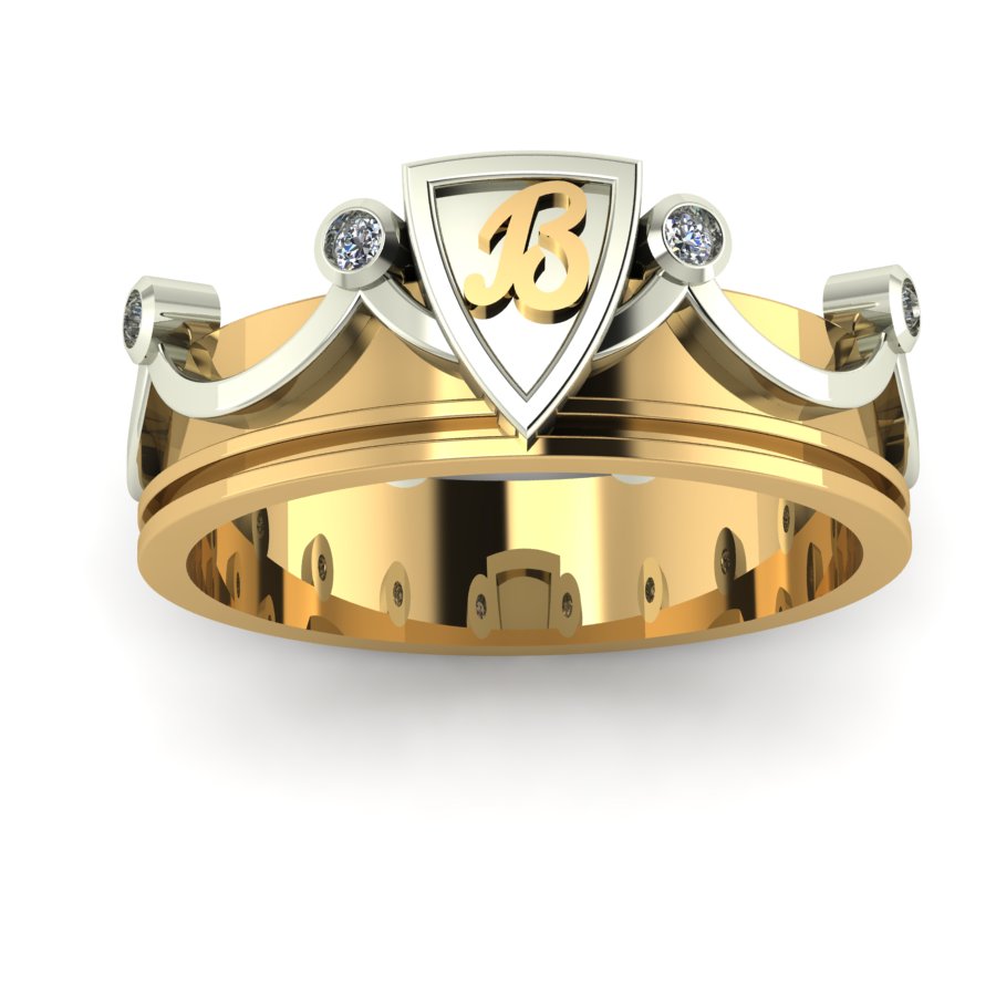 Перстень из красного+белого золота  с цирконием (модель 02-1437.0.4401) - 5