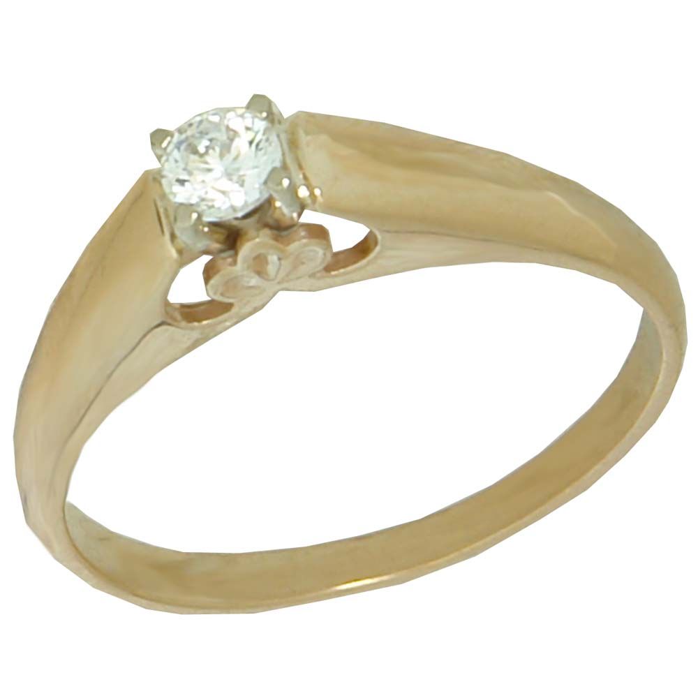 Перстень из белого золота  с бриллиантом (модель 02-0789.0.2110)