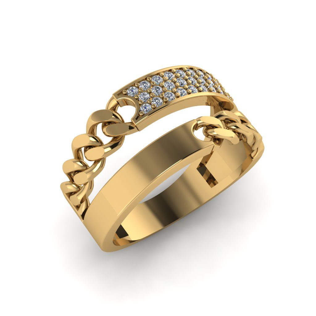 Перстень из красного золота  с цирконием (модель 02-2590.0.1401)