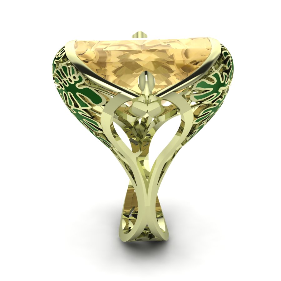 Перстень из лимонного золота  с цитрином (модель 02-1991.0.3270) - 4