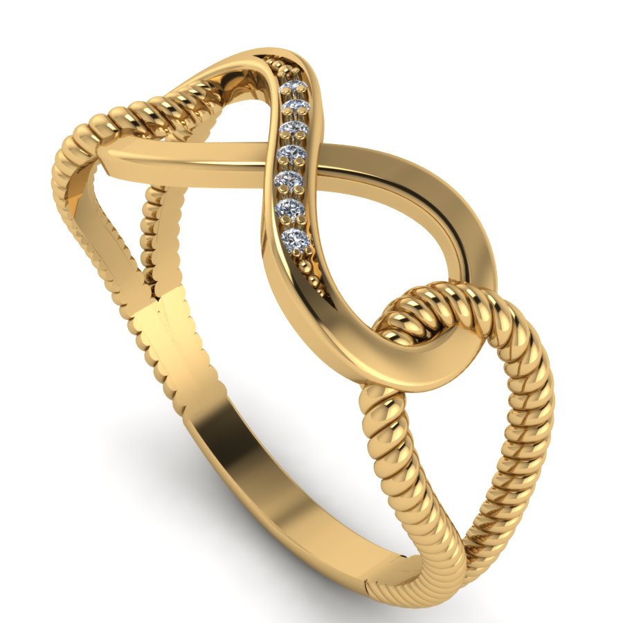 Перстень из красного золота  с цирконием (модель 02-1456.0.1401) - 3